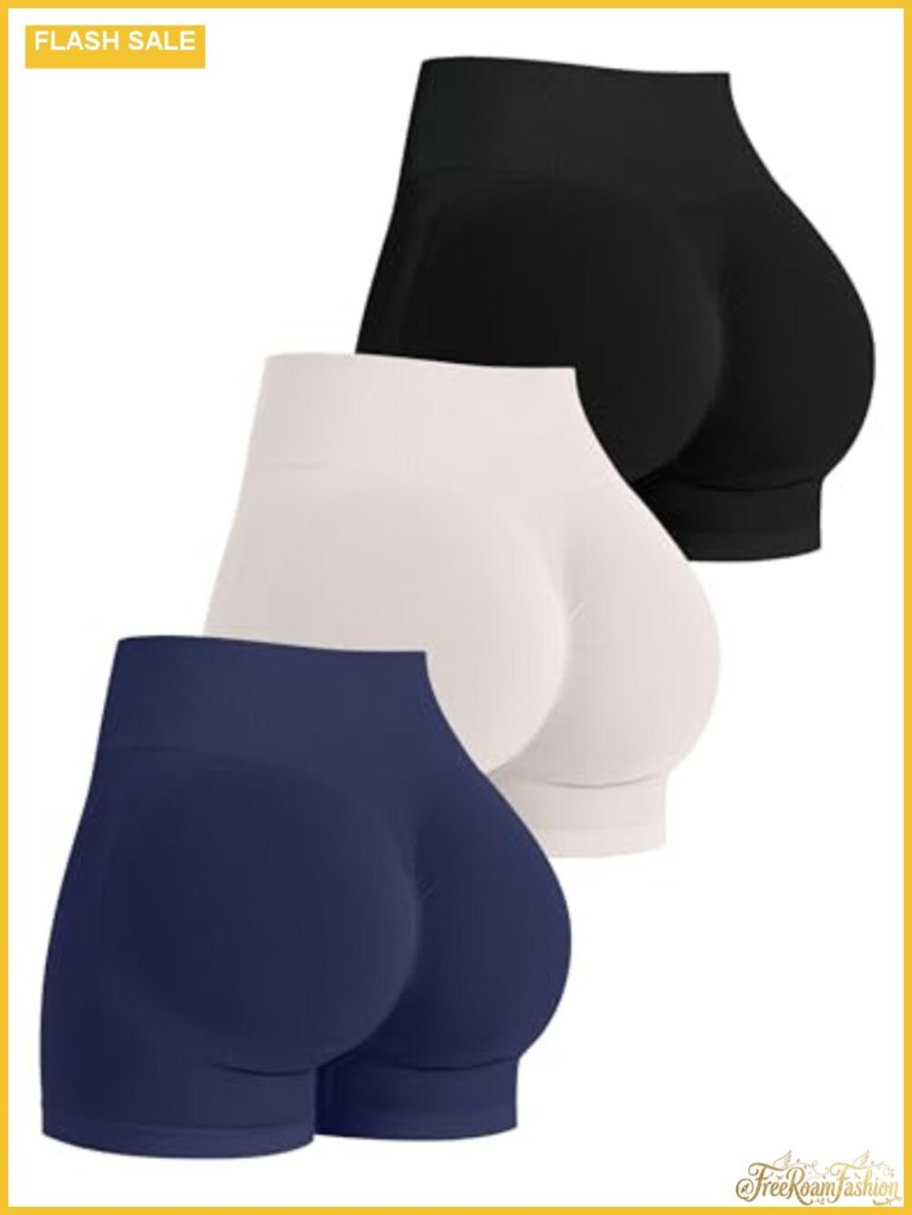 Seamless Scrunch Butt Workout Shorts 3 Pack High Waist